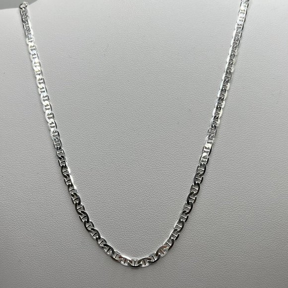 Silver/Gold 18" Italian Gucci Mariner Chain - 925 Italy - Ladies/Mens/Unisex - Picture 7 of 11